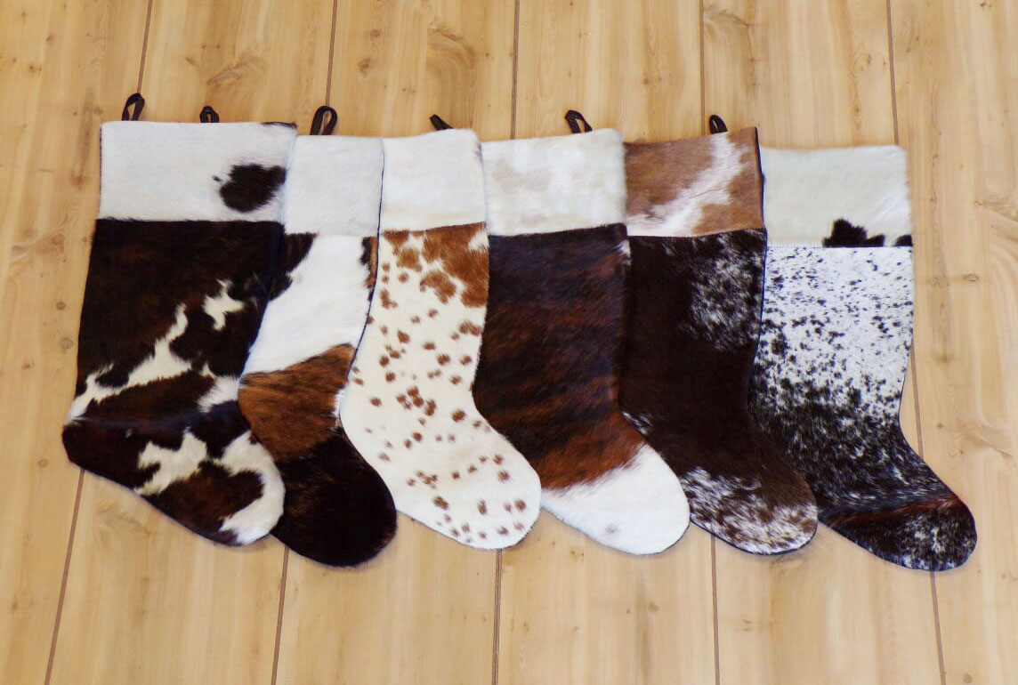 Cowhide Christmas Stockings Terra Leather