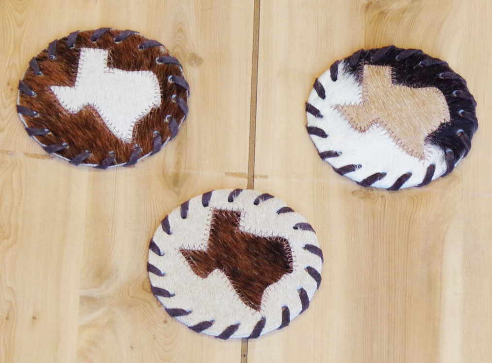 Custom Cowhide Coasters